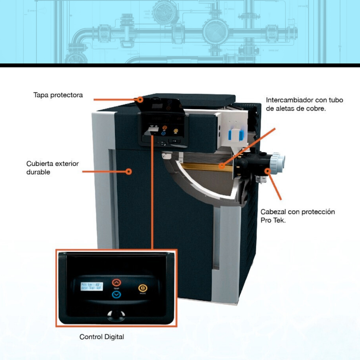 Climatizador para piscina Rheem 266.000 BTU