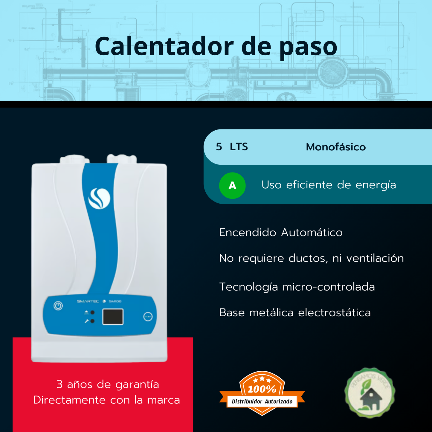 Calentador eléctrico Smartec - Monofásico