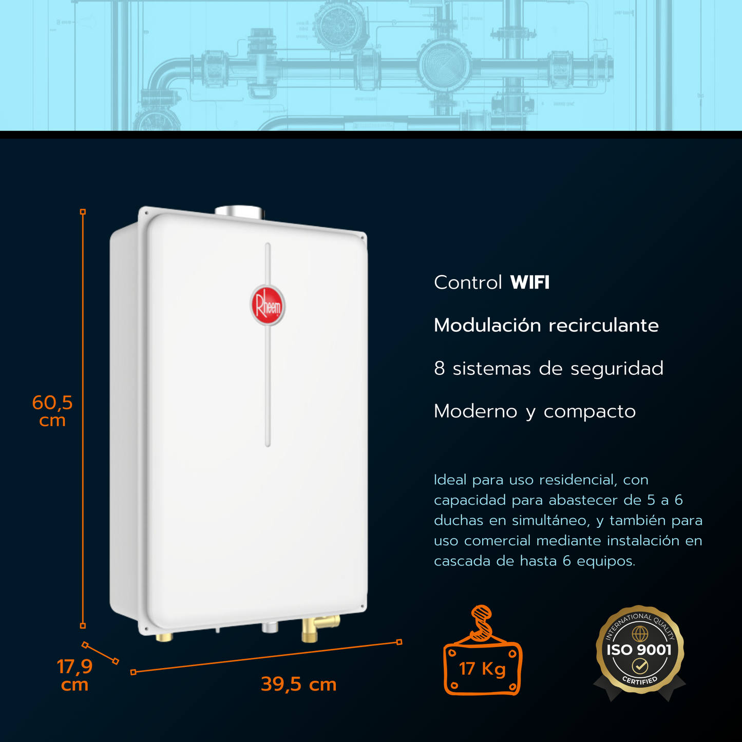 Caldera Odin Rheem 28 litros tiro forzado