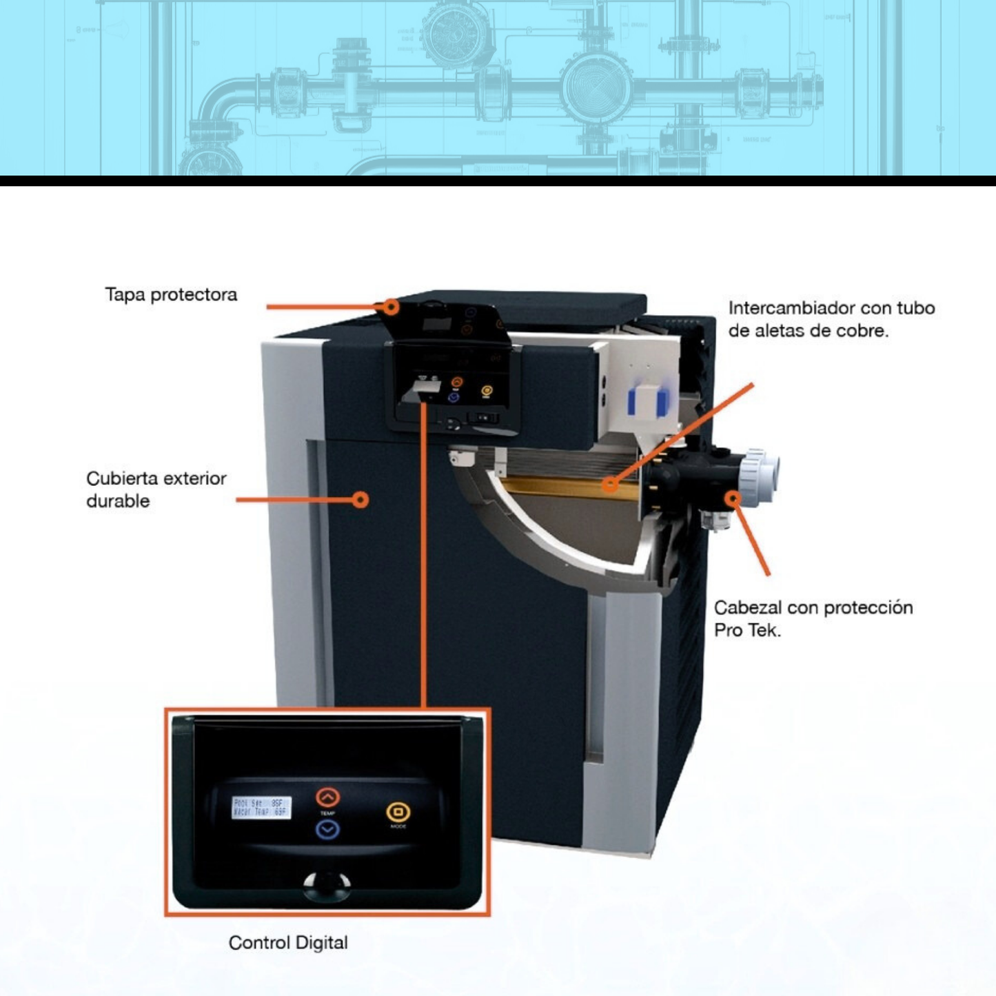 Climatizador para piscina Rheem 400.000 BTU
