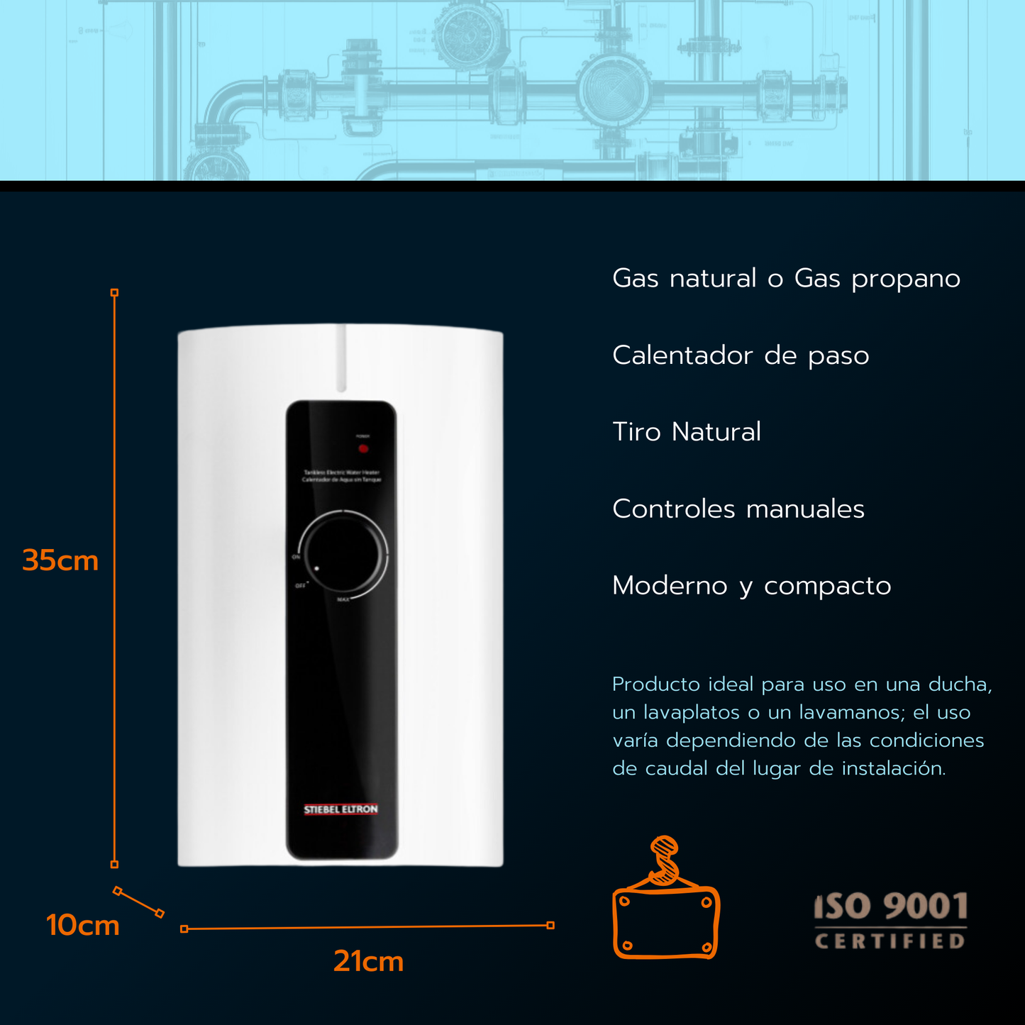 Calentador Stiebel Eltron 10 litros DH-100