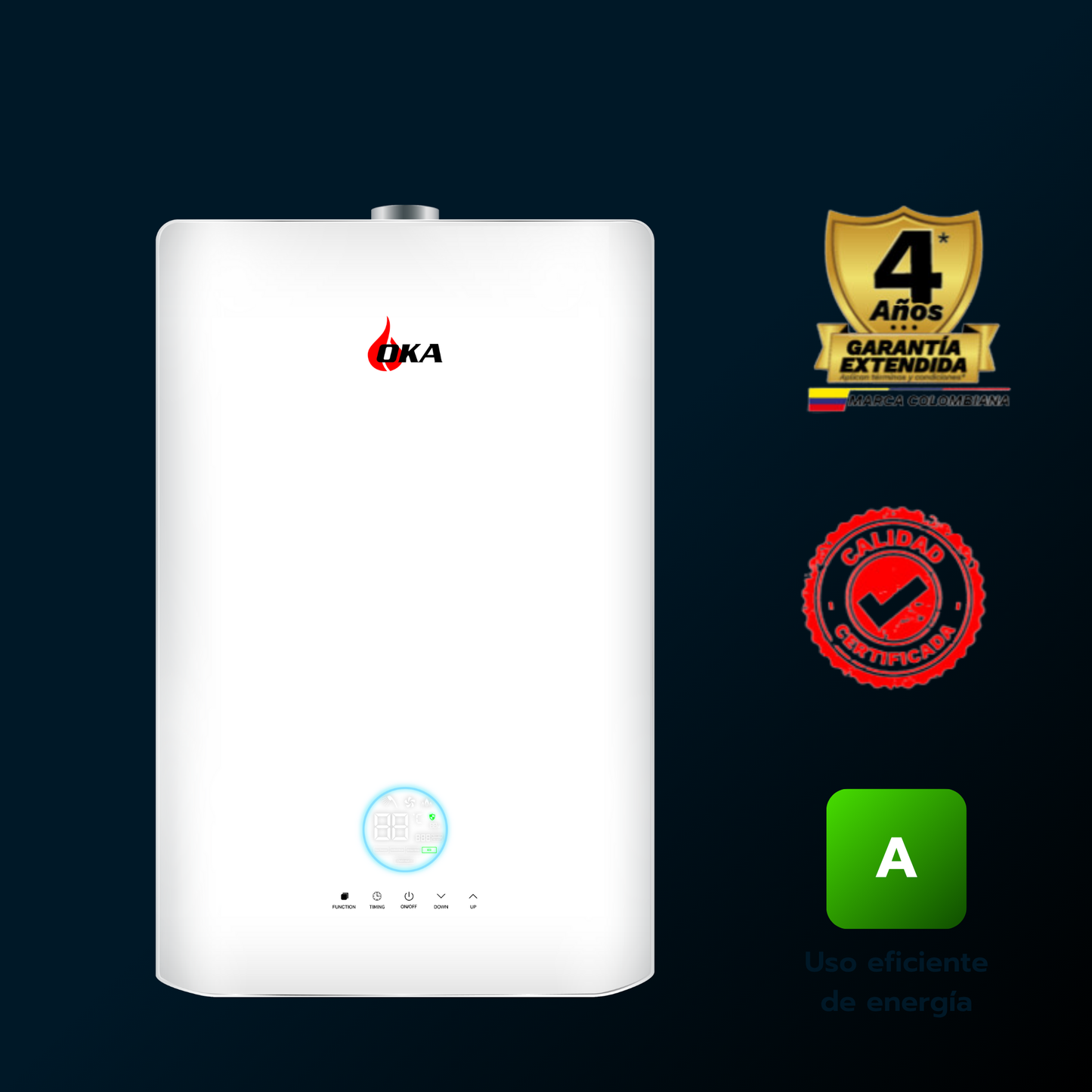 Calentador 24 litros tiro forzado automodulante OKA