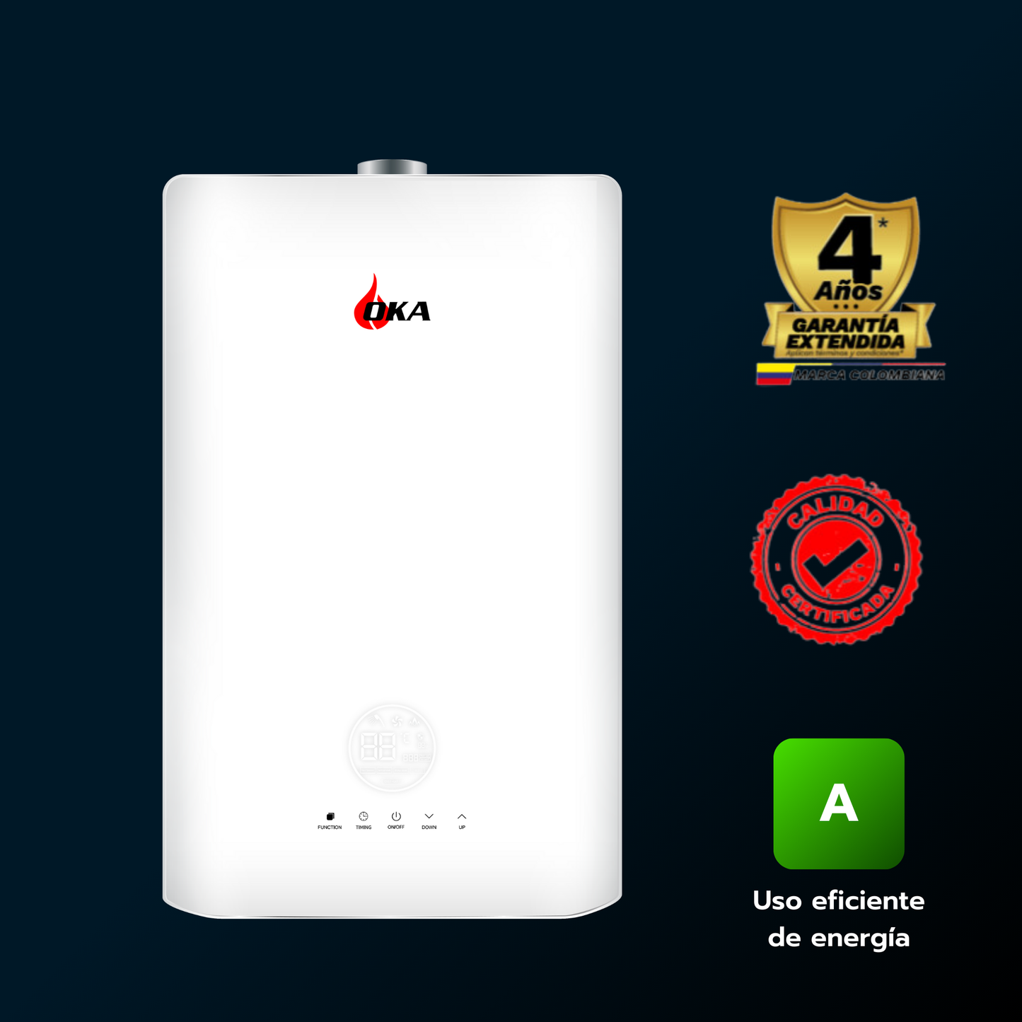 Calentador 16 litros tiro forzado automodulante Oka