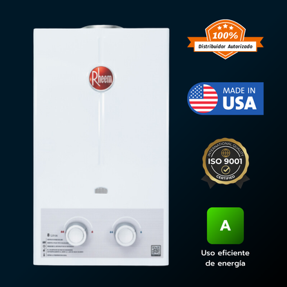 Calentador de paso Rheem 8 litros tiro natural - Mecánico