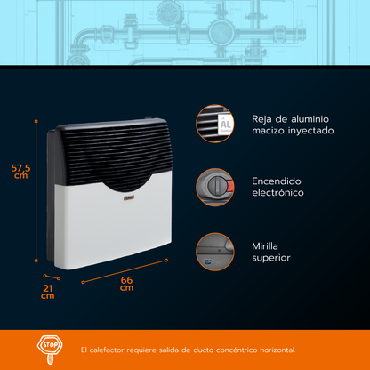 Calefactor a gas tiro balanceado Longvie E5BA