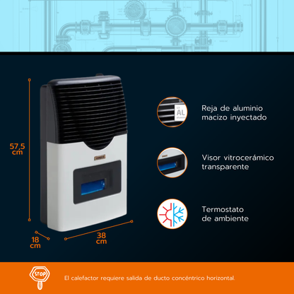 Calefactor a gas tiro balanceado Longvie E3BVA