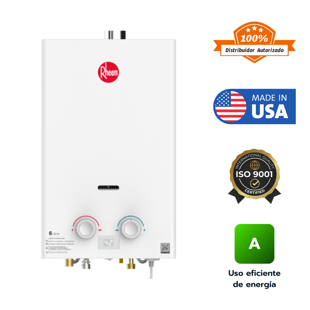 Calentador de paso Rheem 6 litros tiro forzado - Mécanico