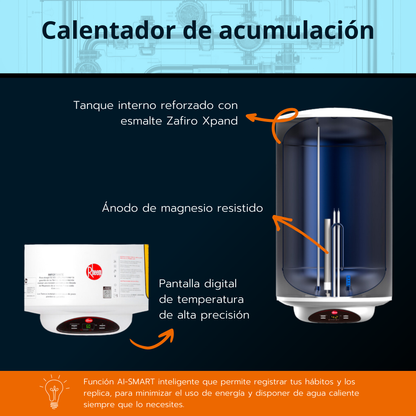 Calentador eléctrico de acumulación Rheem 13 galones