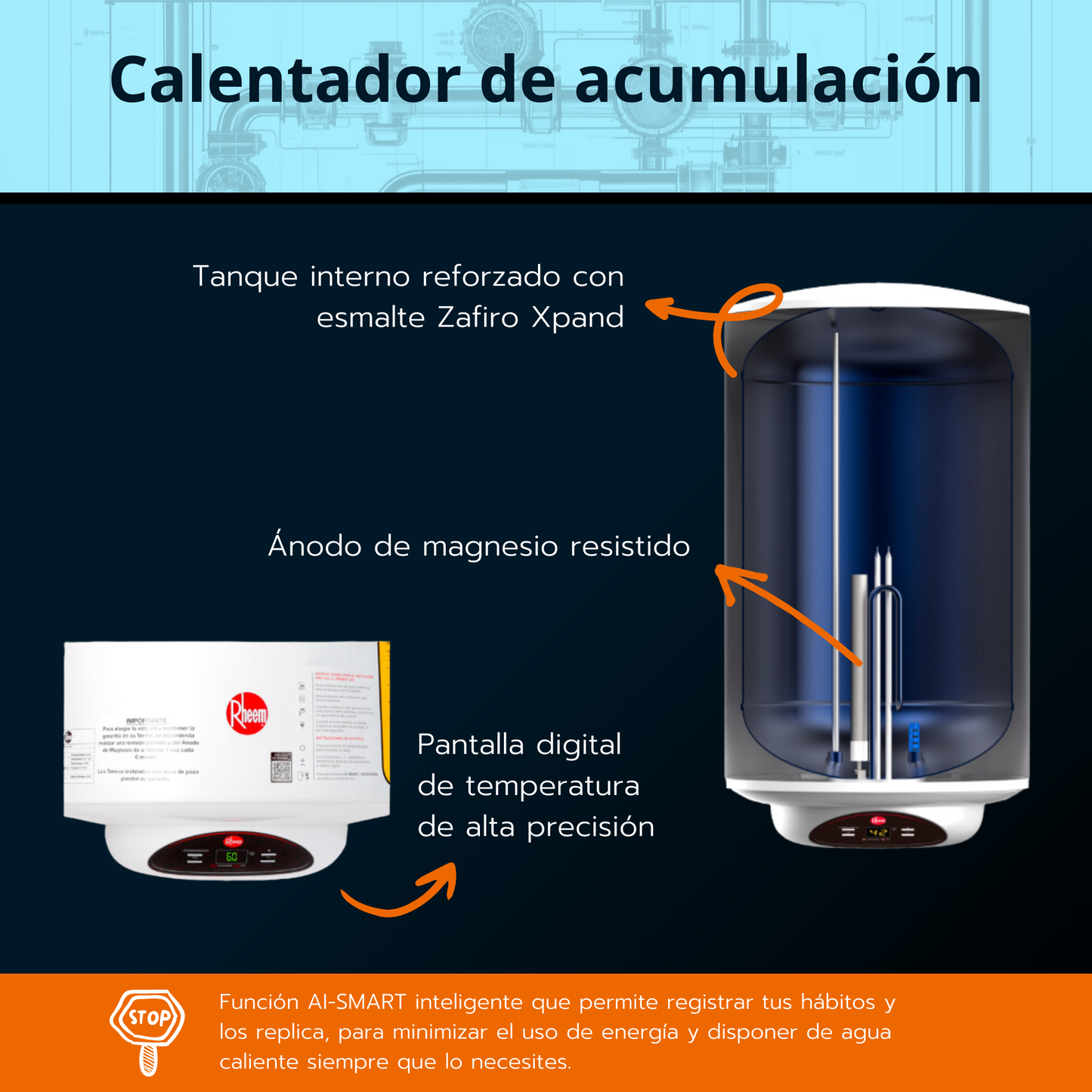 Calentador eléctrico de acumulación Rheem 26 galones