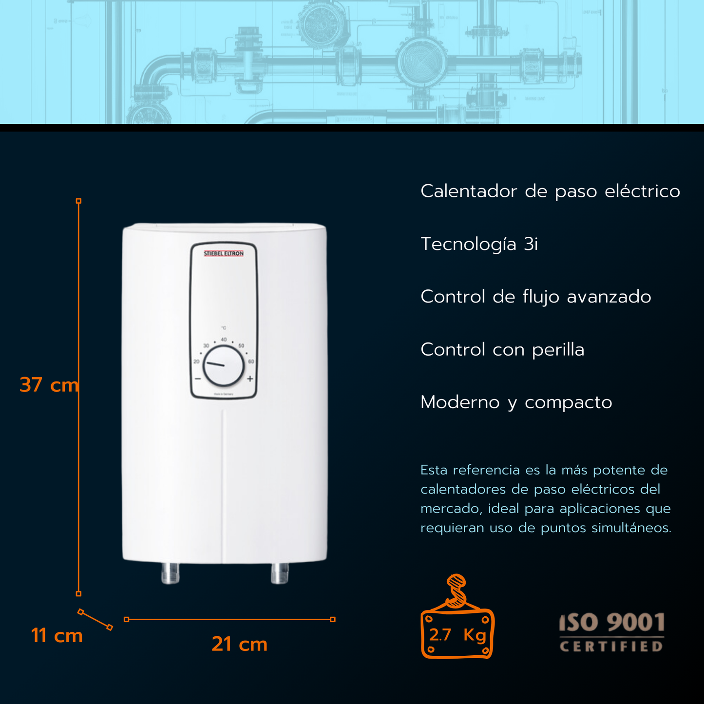 Calentador Stiebel Eltron 15 litros DCE Plus