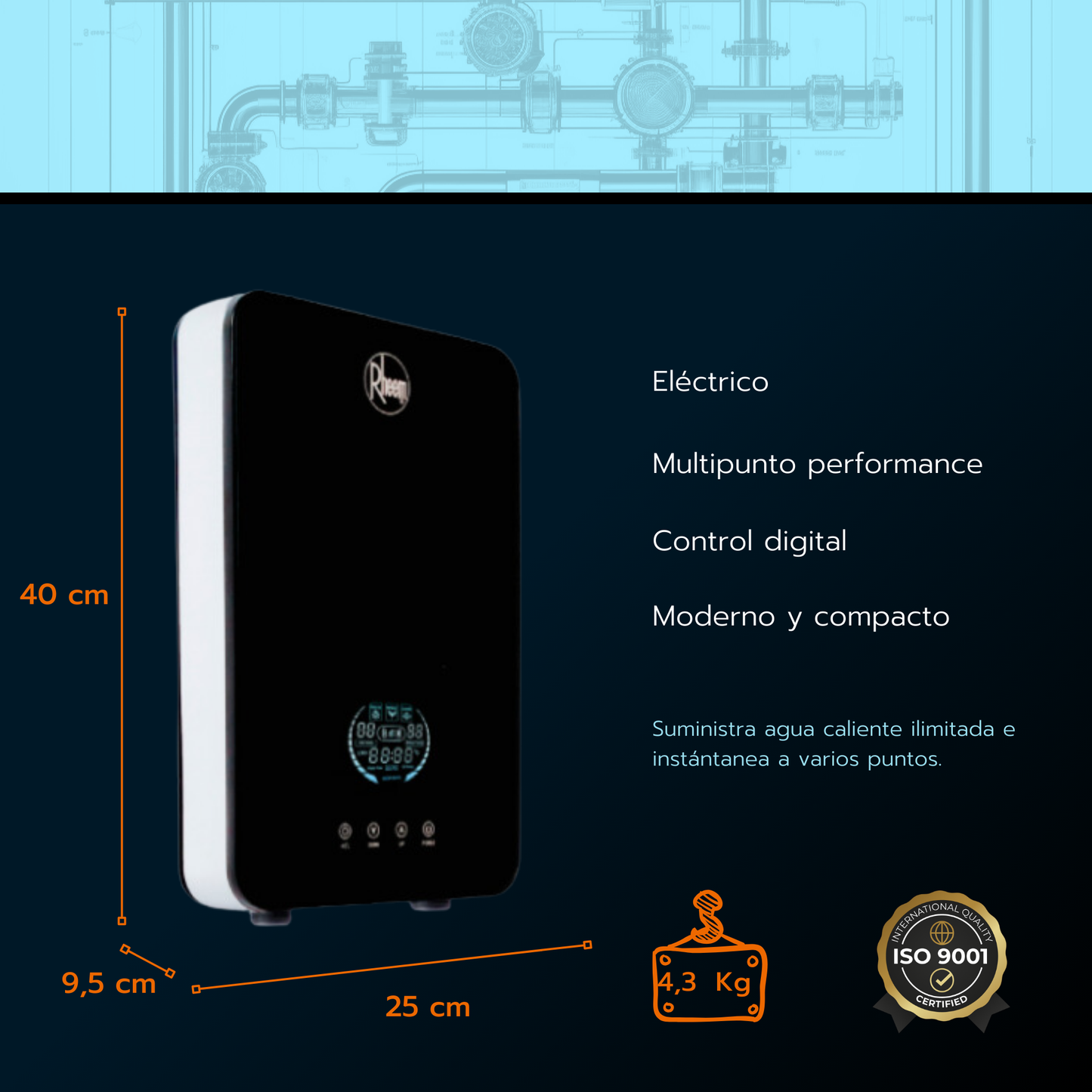 Calentador de paso eléctrico Rheem - Performance