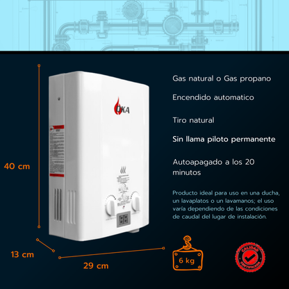 Calentador de paso 5.5 litros Oka