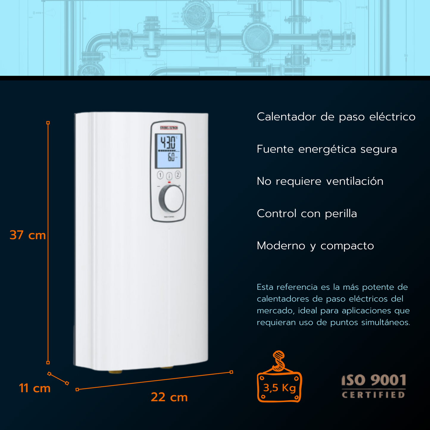 Calentador Stiebel Eltron 15 litros DCE Premium