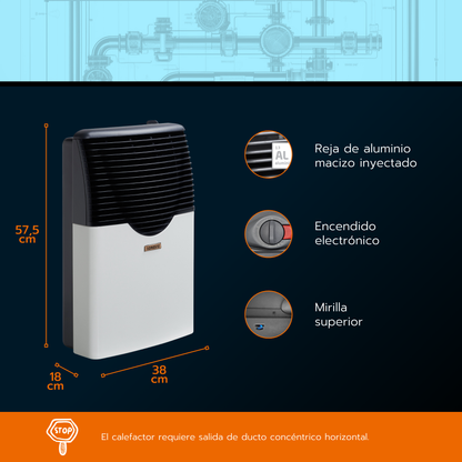 Calefactor a gas tiro balanceado Longvie E3BA