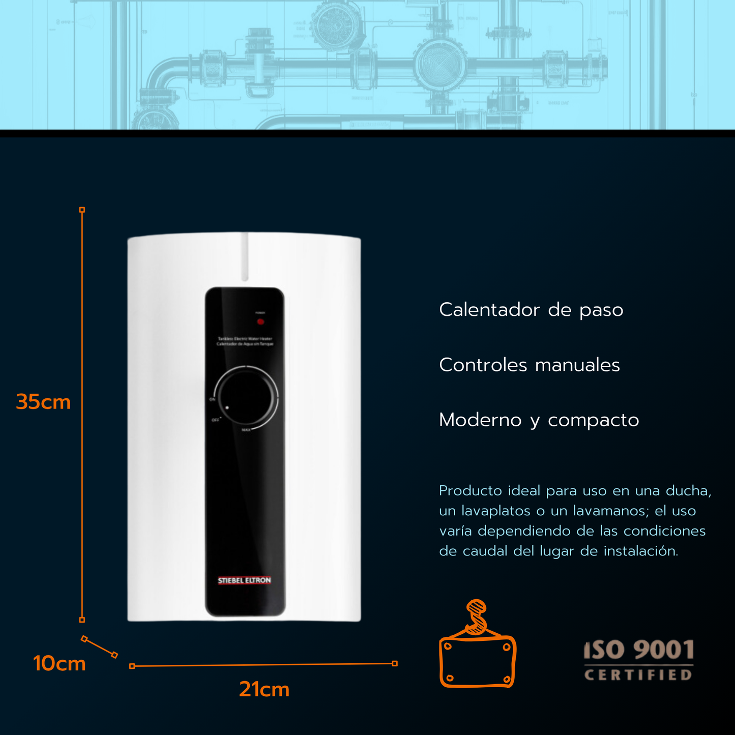 Calentador Stiebel Eltron 10 litros DH-100