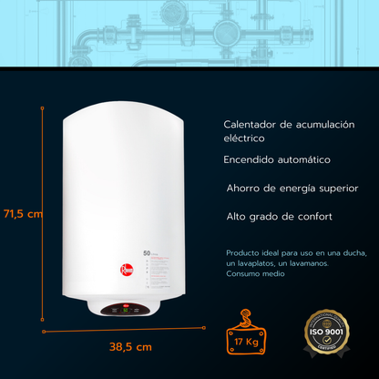 Calentador eléctrico de acumulación Rheem 13 galones